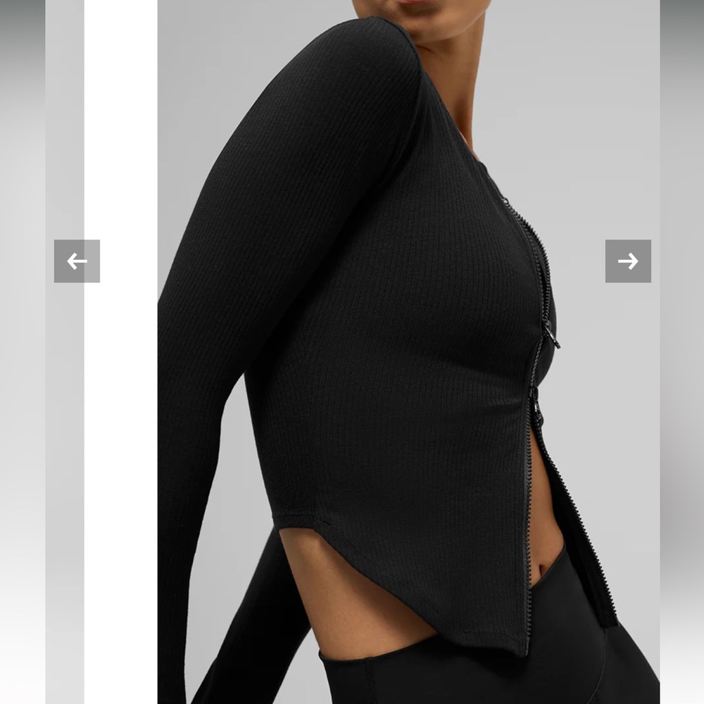 Alo Ribbed Stardust Long Sleeve 2 way zip